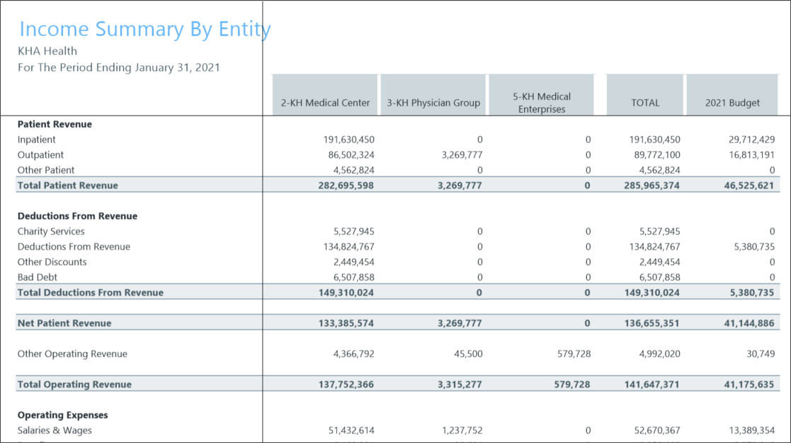 Income Statement reports