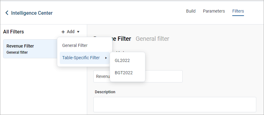 Filter data in web reports