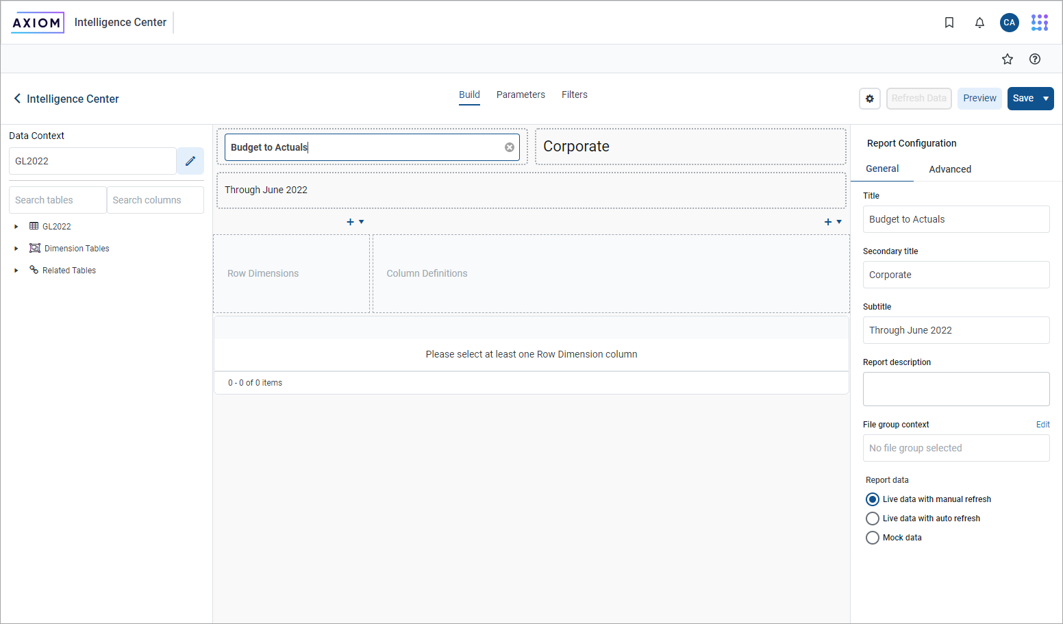 Create new web reports